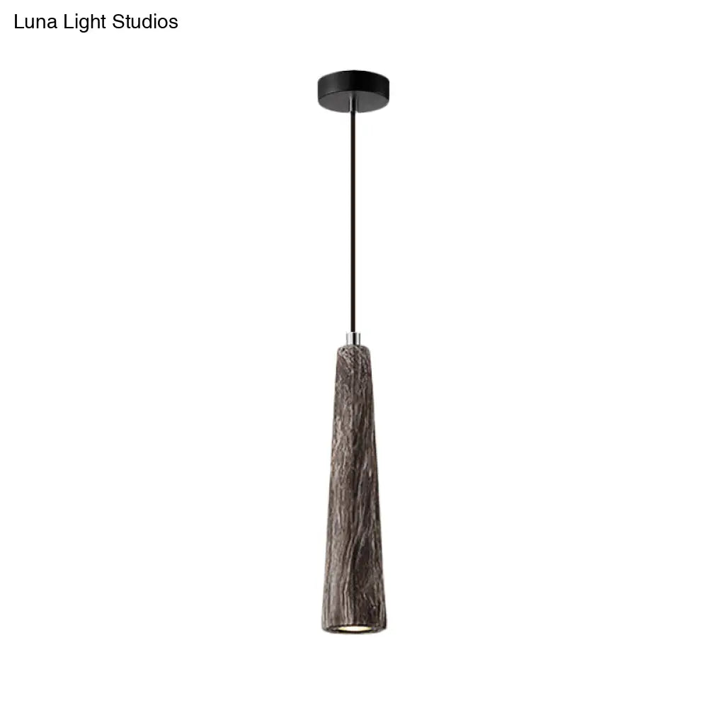 Alshain - Nordic 1 Light Pendant Lighting With Concrete Shade Black/Grey/Brown Tapered Hanging