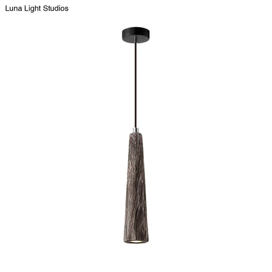 Alshain - Nordic 1 Light Pendant Lighting With Concrete Shade Black/Grey/Brown Tapered Hanging