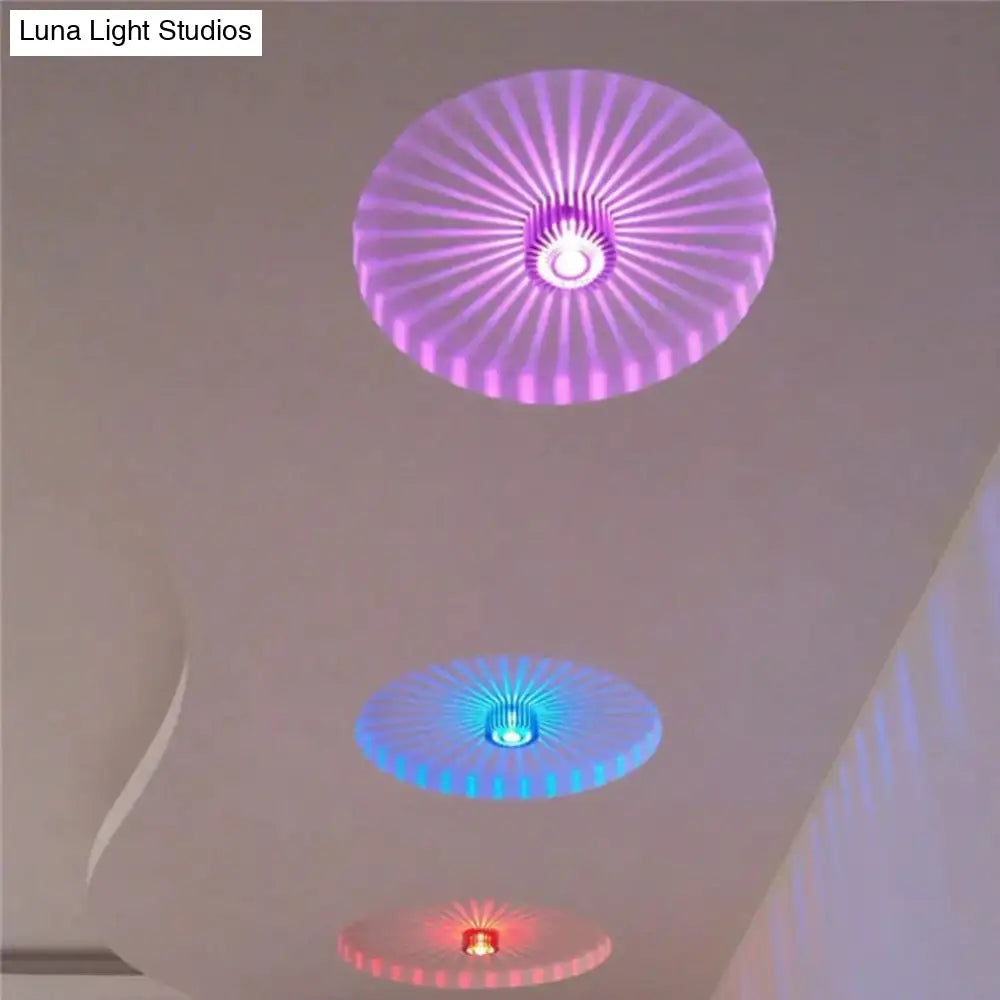 Aluminum Flush Mount Ceiling Light With Remote Control Rgb Smart Led 3W Dimmable For Living Room