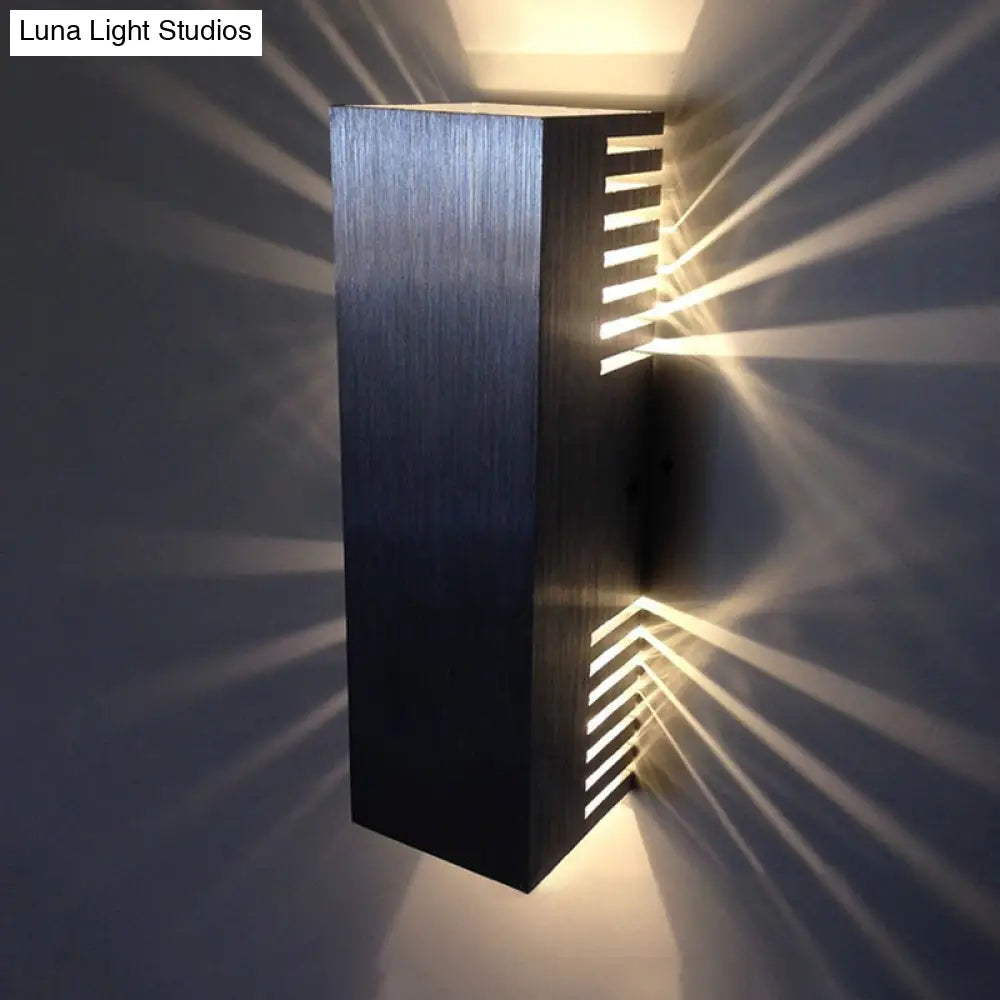 Aluminum Led Wall Light With Sleek Style - Brushed Silver Rectangle Warm/White