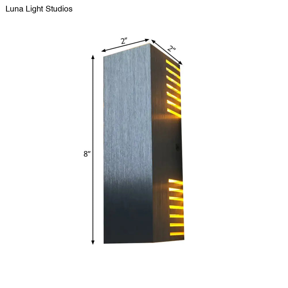 Aluminum Led Wall Light With Sleek Style - Brushed Silver Rectangle Warm/White