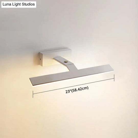 Aluminum Single Vanity Light Fixture - Armed Nordic Minimalist Style