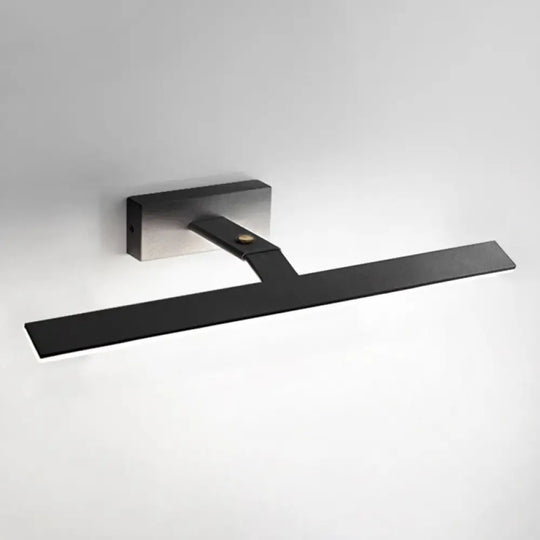 Aluminum Single Vanity Light Fixture - Armed Nordic Minimalist Style Black / 28 White