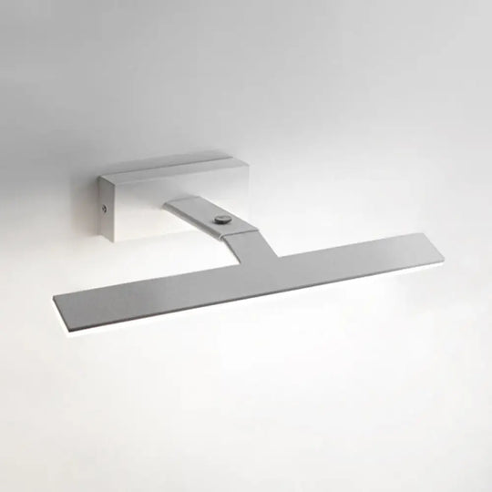 Aluminum Single Vanity Light Fixture - Armed Nordic Minimalist Style White / 23