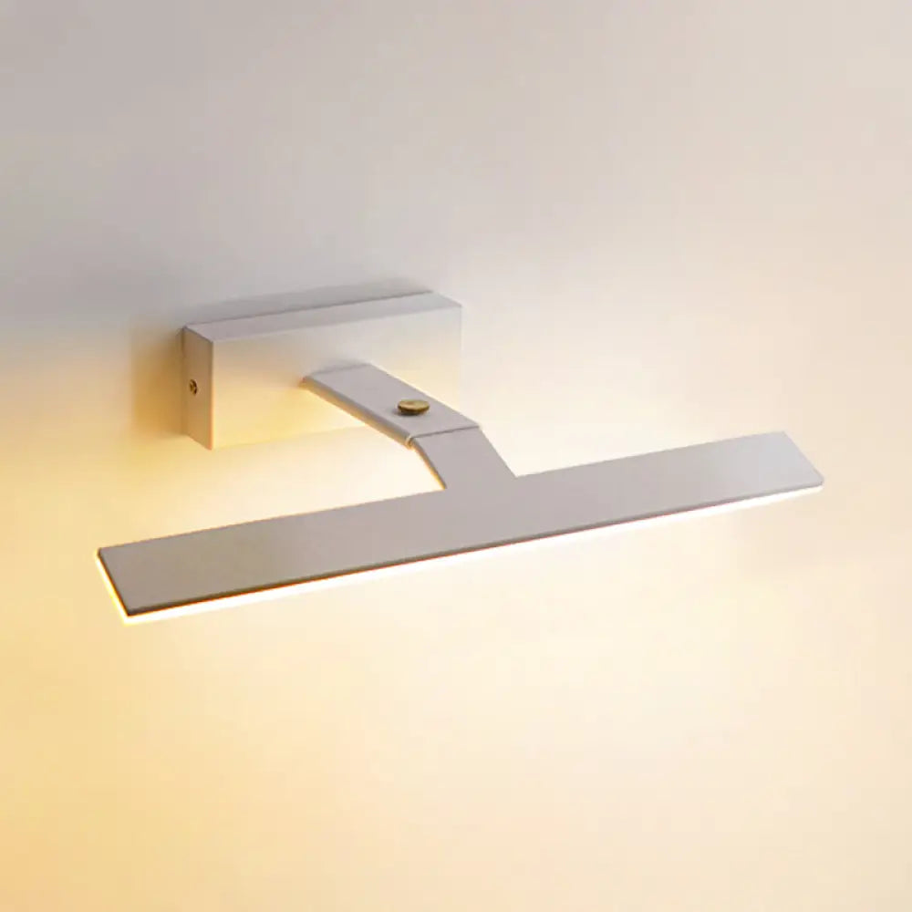 Aluminum Single Vanity Light Fixture - Armed Nordic Minimalist Style White / 23 Warm