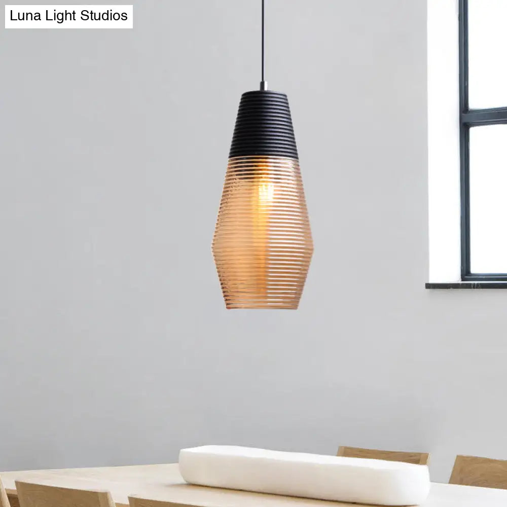 Amber Glass Contemporary Pendant Light For Hotel Dining Table