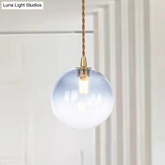 Amber/White/Red Macaron Glass Pendant Light Fixture - 1 Suspension With Rope For Bedroom