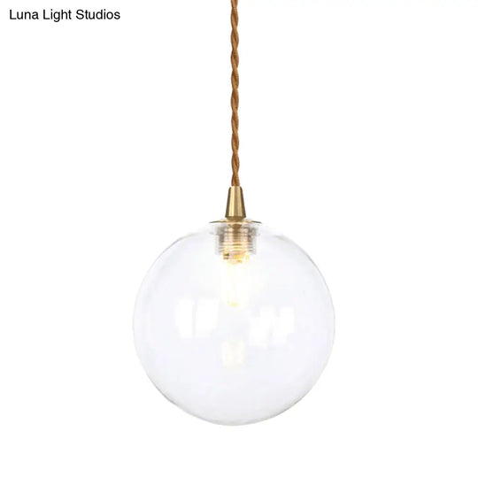 Macaron Globe Pendant Light With Amber/White/Red Glass - Ideal For Bedroom Suspension Lighting