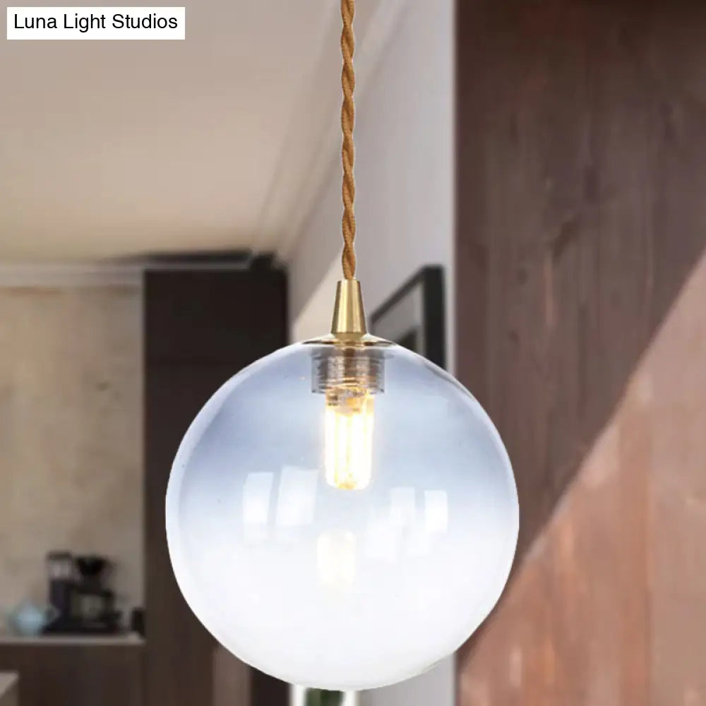 Macaron Globe Pendant Light With Amber/White/Red Glass - Ideal For Bedroom Suspension Lighting Grey