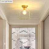 American All-Copper Balcony Ceiling Lamp