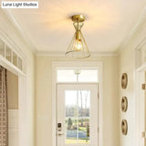 American All-Copper Balcony Ceiling Lamp