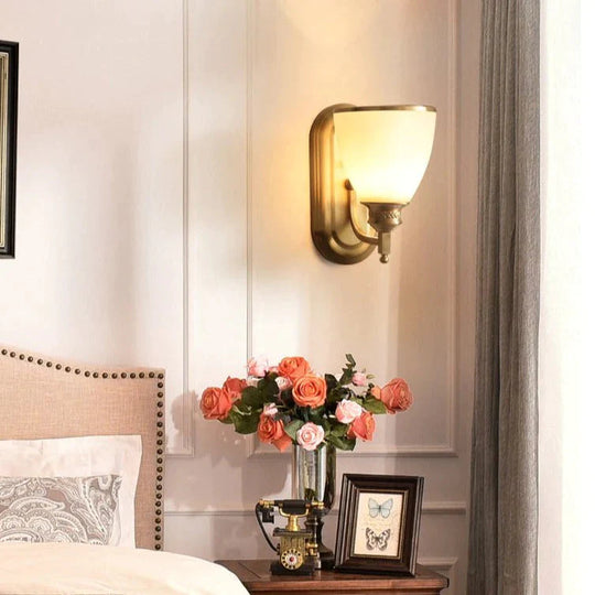 American Bedroom Bedside Copper Wall Lamp