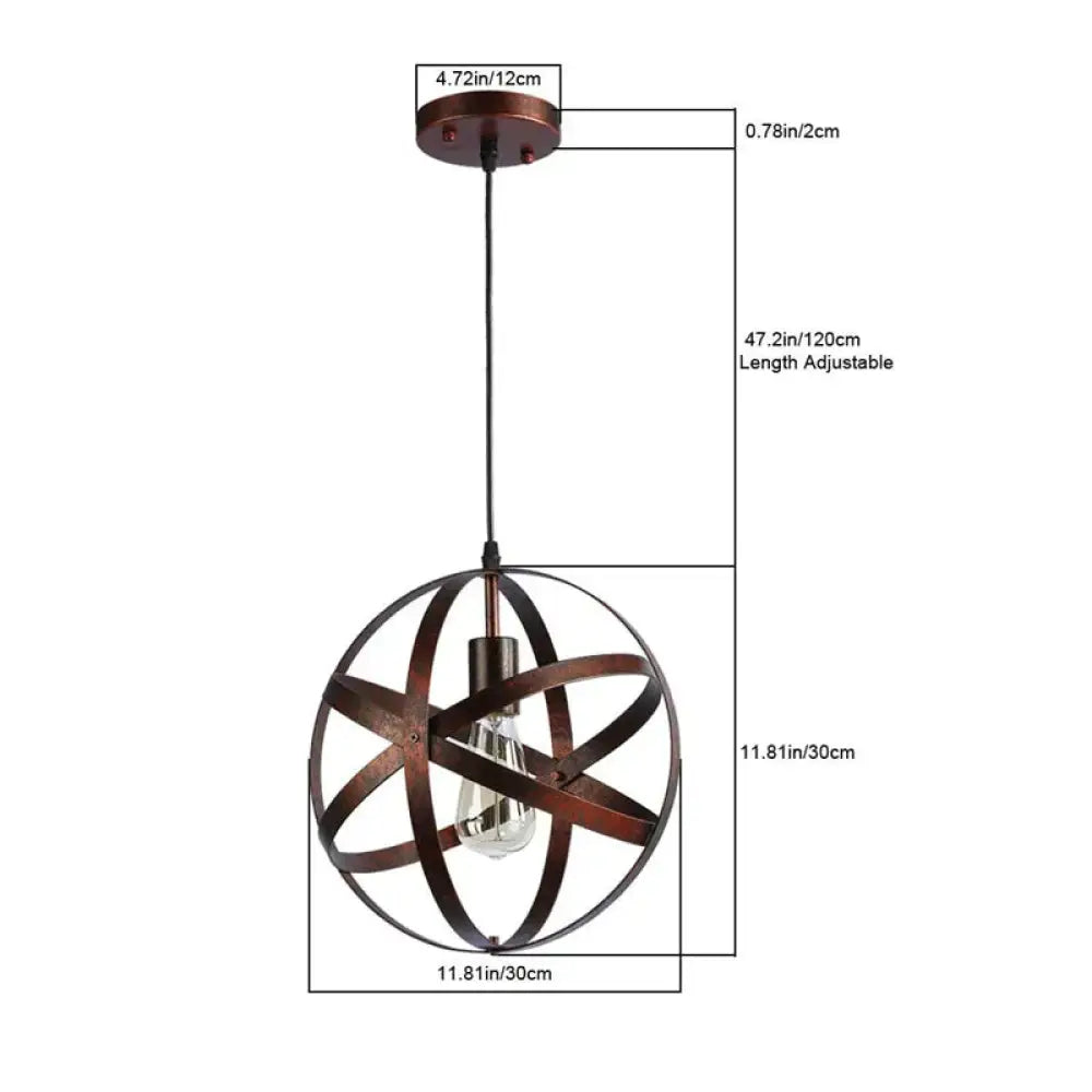 American Chandelier Industry Wind Led Lamps A-Red Bronze 30Cm / No Light Source Pendant