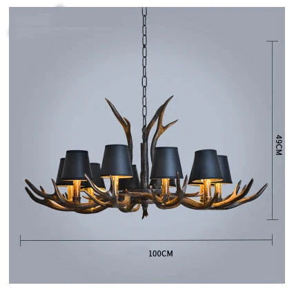 American Country Retro style Antler 2 Tier Chandelier Lamp