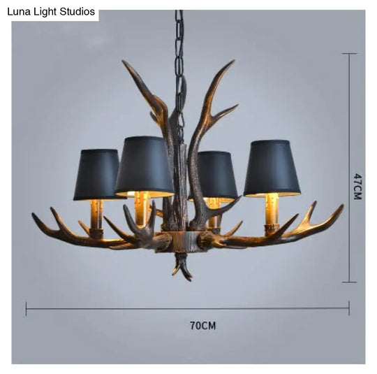 American Country Retro Style Antler 2 Tier Chandelier Lamp