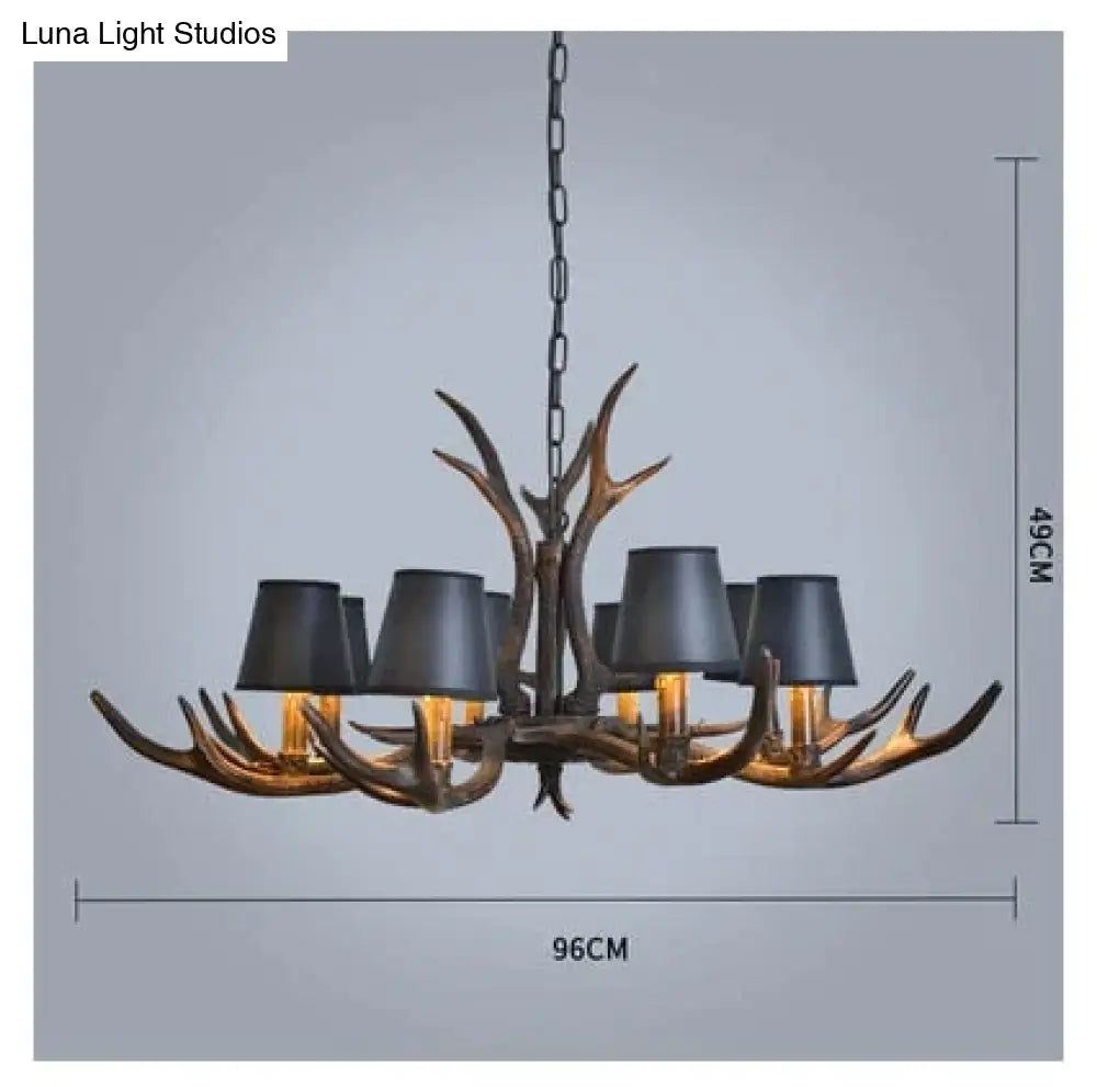 American Country Retro Style Antler 2 Tier Chandelier Lamp