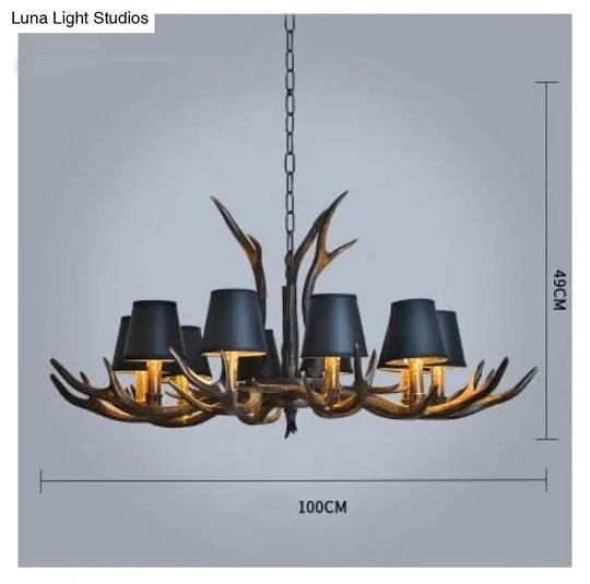 American Country Retro Style Antler 2 Tier Chandelier Lamp