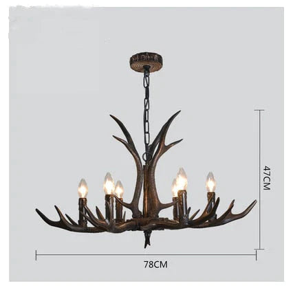 American Country Retro style Antler 2 Tier Chandelier Lamp