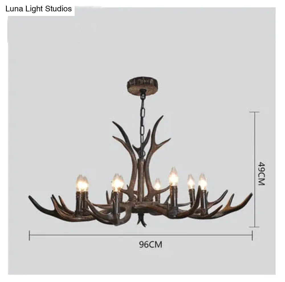 American Country Retro Style Antler 2 Tier Chandelier Lamp