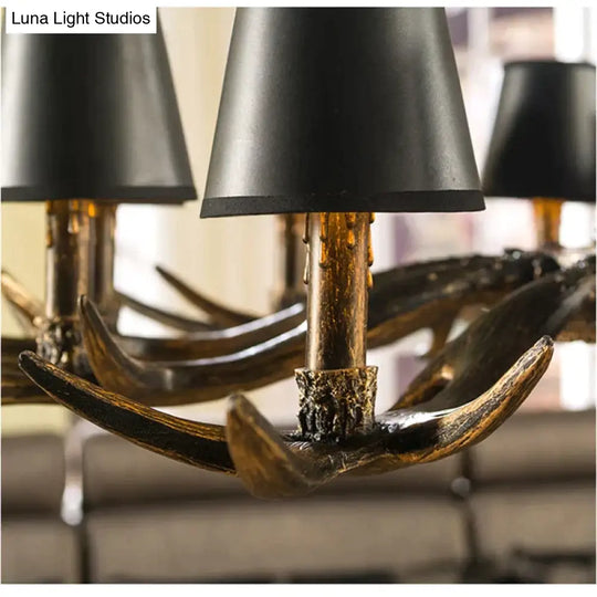 American Country Retro Style Antler 2 Tier Chandelier Lamp