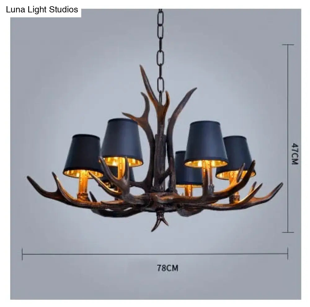 American Country Retro Style Antler 2 Tier Chandelier Lamp