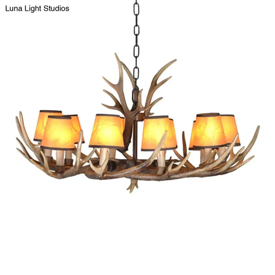 American Country Retro Style Antler 2 Tier Chandelier Lamp