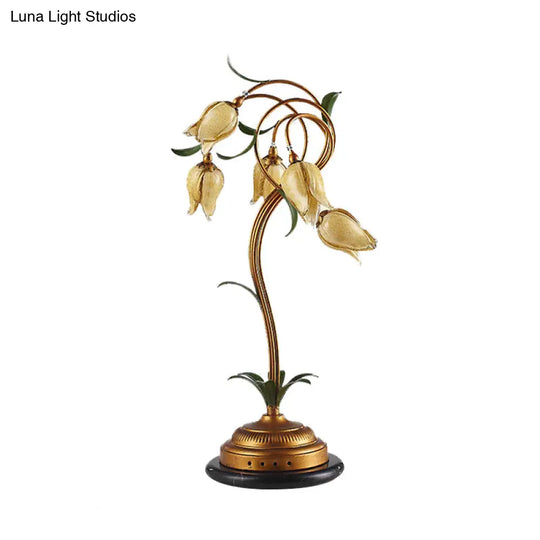 American Garden 5-Head Metal Tulip Night Light In Brass - Perfect For Bedroom