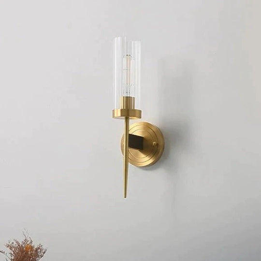 American Modern Minimalist Light Luxury Bedroom Lamps All Copper Wall Lamps