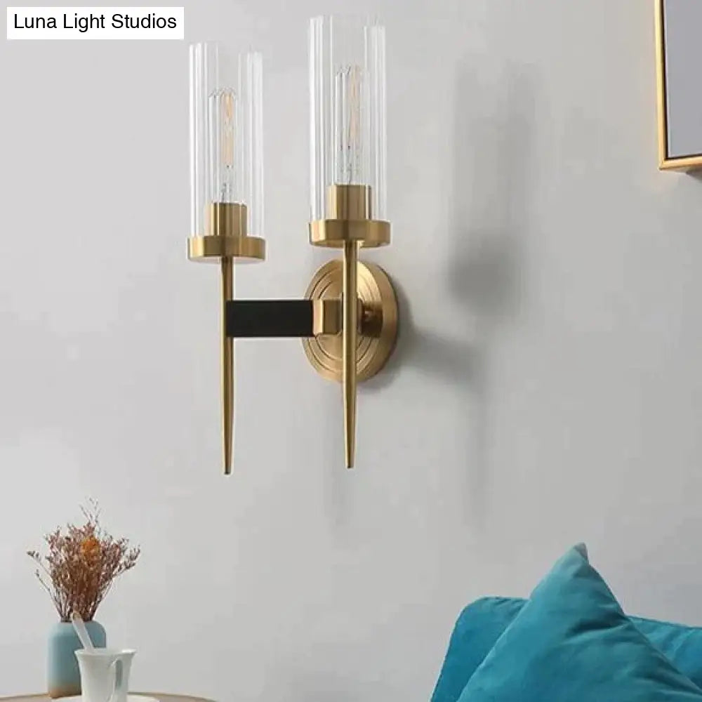 American Modern Minimalist Light Luxury Bedroom Lamps All Copper Wall