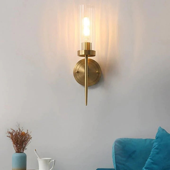 American Modern Minimalist Light Luxury Bedroom Lamps All Copper Wall Lamps