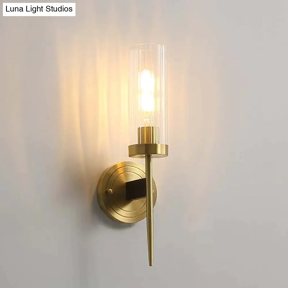 American Modern Minimalist Light Luxury Bedroom Lamps All Copper Wall