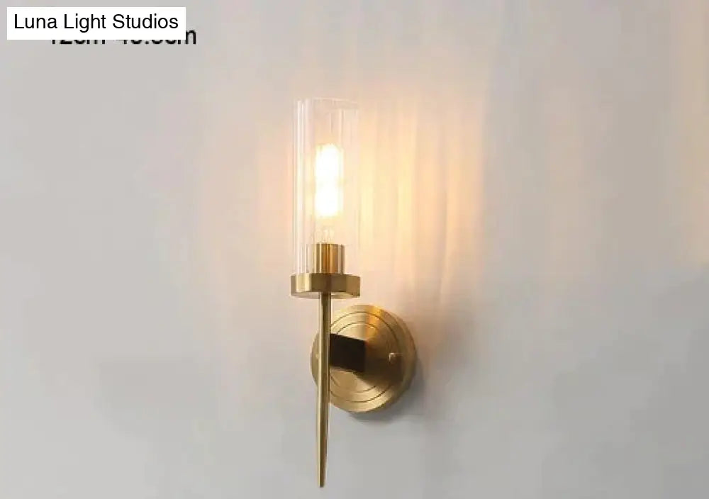 American Modern Minimalist Light Luxury Bedroom Lamps All Copper Wall