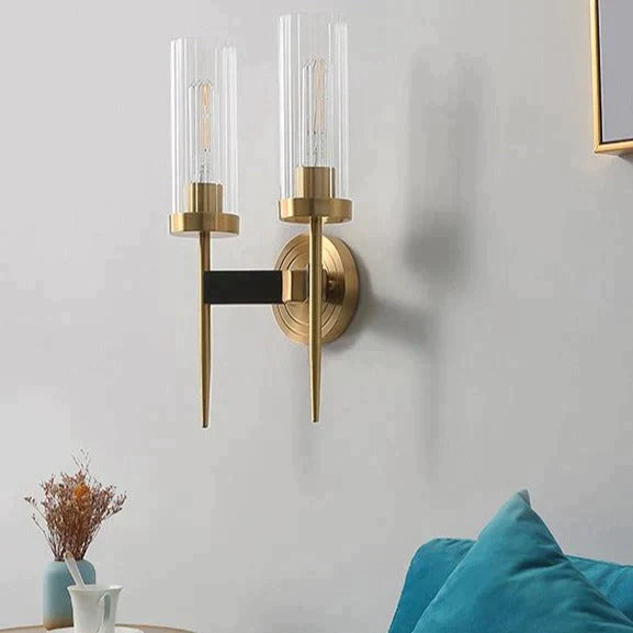American Modern Minimalist Light Luxury Bedroom Lamps All Copper Wall