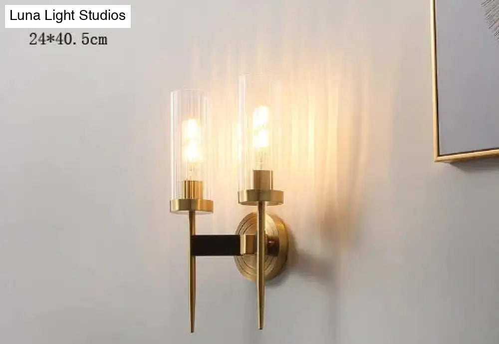 American Modern Minimalist Light Luxury Bedroom Lamps All Copper Wall