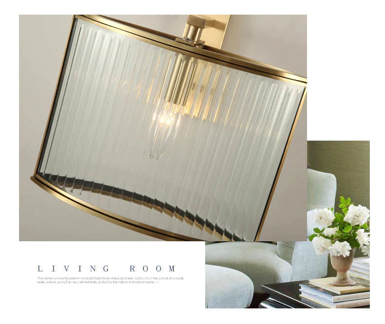 American Modern Study Bedroom Restaurant All-copper Wall Lamp