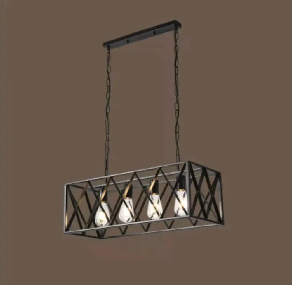 American Retro Iron Chandelier 4 Heads / No Light Source Pendant