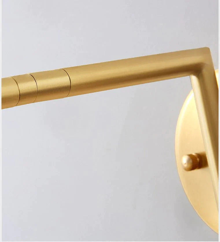 American Style All Copper Wall Lamp Postmodern Bedroom Bedside Stair Simple Corridor Living Room Golden Revolving Horn Wall Lamp