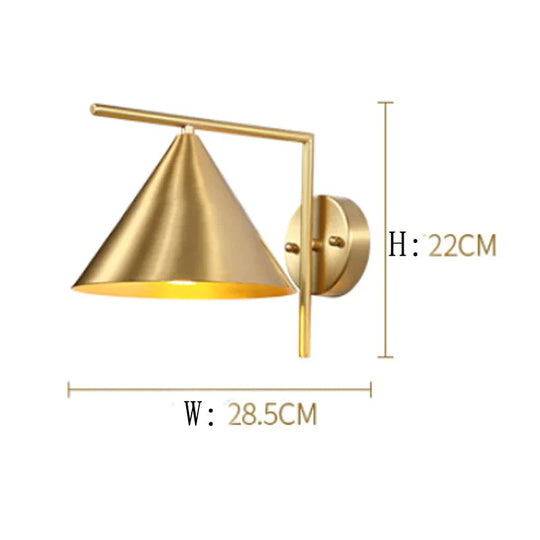 American Style All Copper Wall Lamp Postmodern Bedroom Bedside Stair Simple Corridor Living Room Golden Revolving Horn Wall Lamp