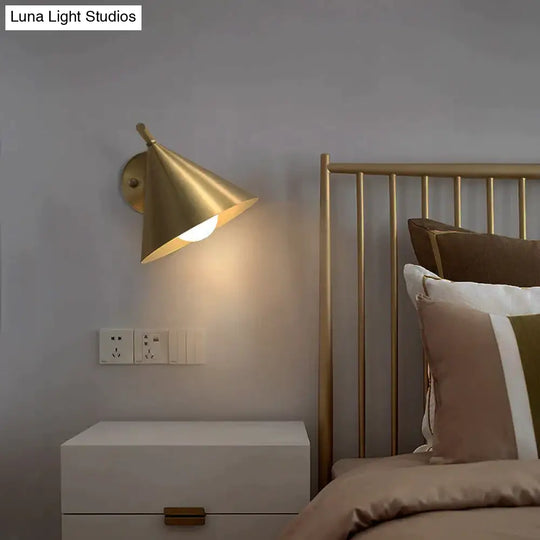 American Style All Copper Wall Lamp Postmodern Bedroom Bedside Stair Simple Corridor Living Room