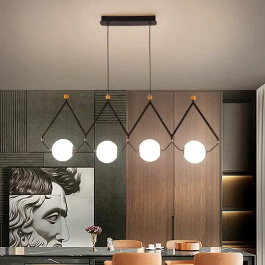 Anais -Modern Unique Dimmable Pendant Lamp Black / 4 Head Cold White