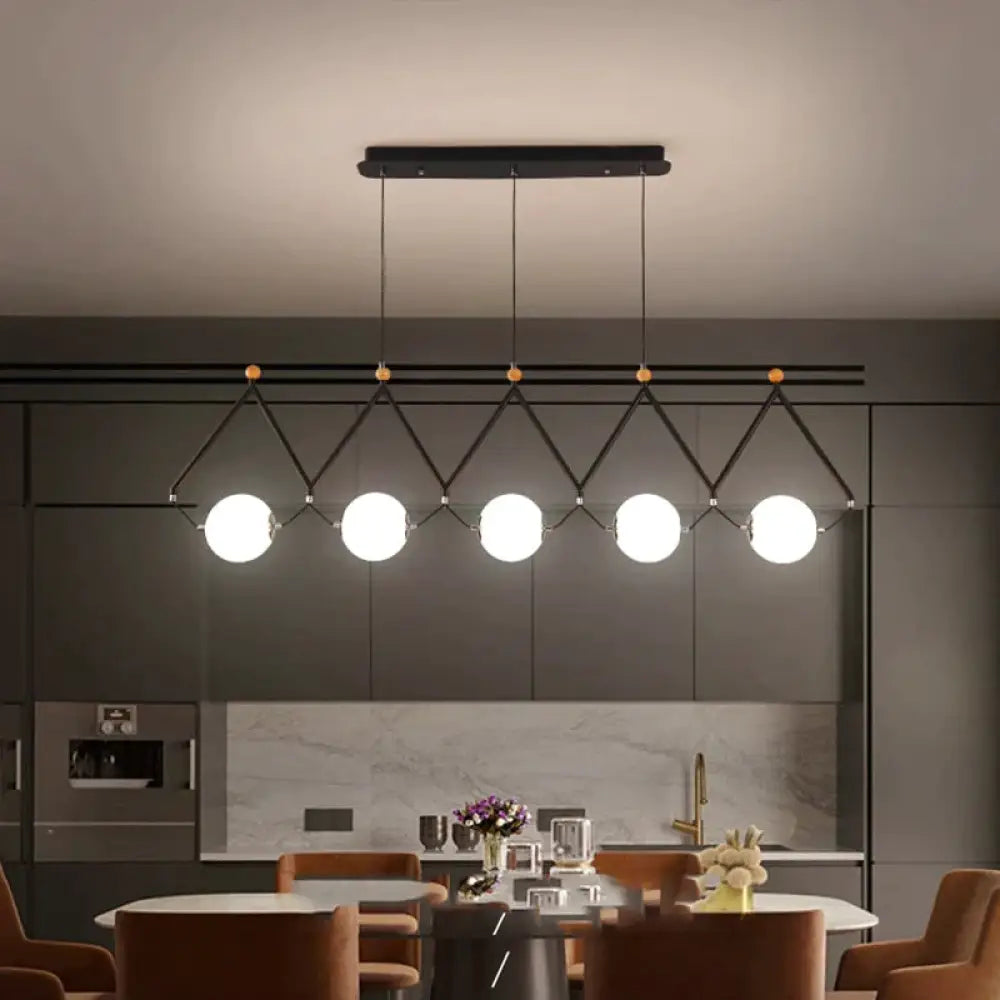 Anais -Modern Unique Dimmable Pendant Lamp Black / 5 Head Cold White