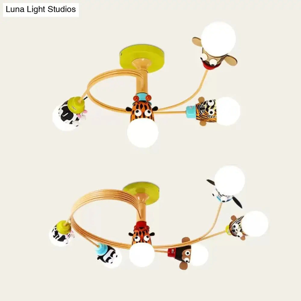 Animal-Inspired Twist Arm Led Ceiling Lamp For Modern Offices