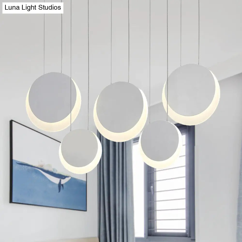 Anna - Moon Shaped Pendant Nordic Metal 3/4/5 Lights Cluster Light 5 / White