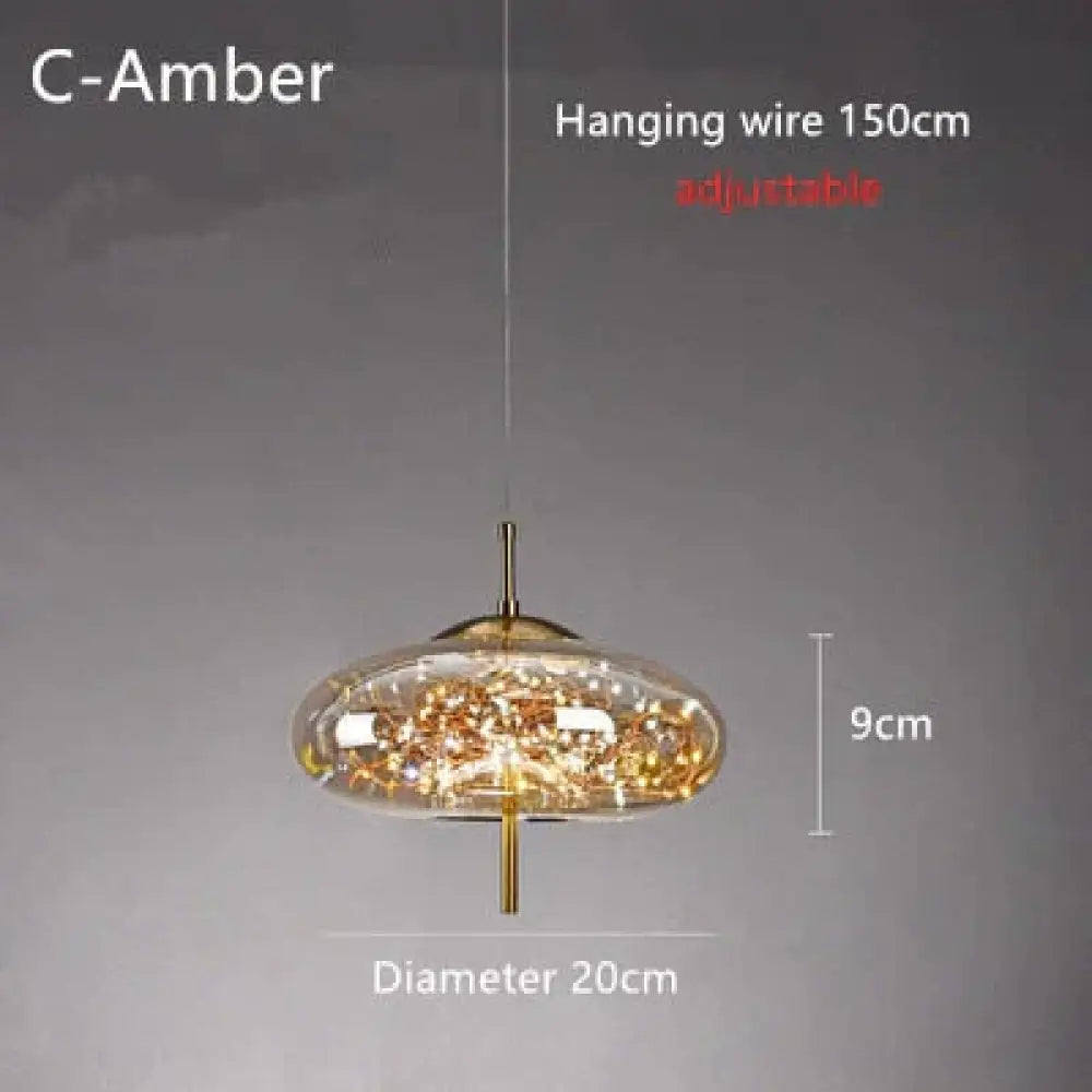 Annika - Nordic Glass Pendant Lights C-Amber / Cold White