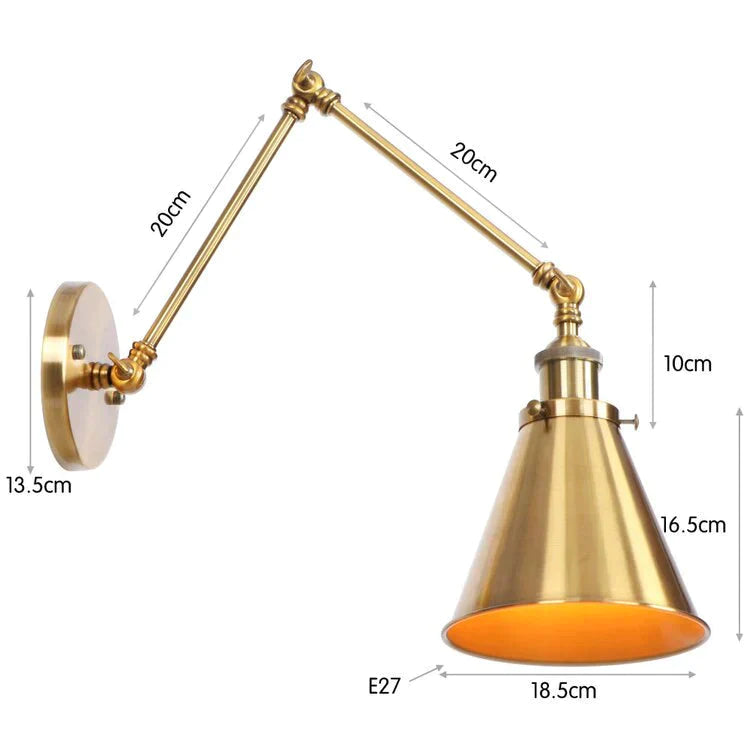 Antique Adjustable Wall Lamp Sconce Black Copper B2 / Led Bulb
