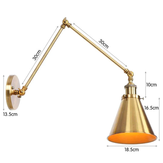 Antique Adjustable Wall Lamp Sconce Black Copper B3 / Led Bulb