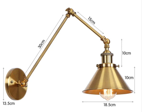Antique Adjustable Wall Lamp Sconce Black Copper D / Led Bulb