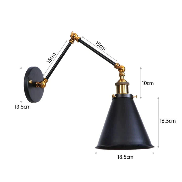 Antique Adjustable Wall Lamp Sconce Black Copper D1 / Led Bulb