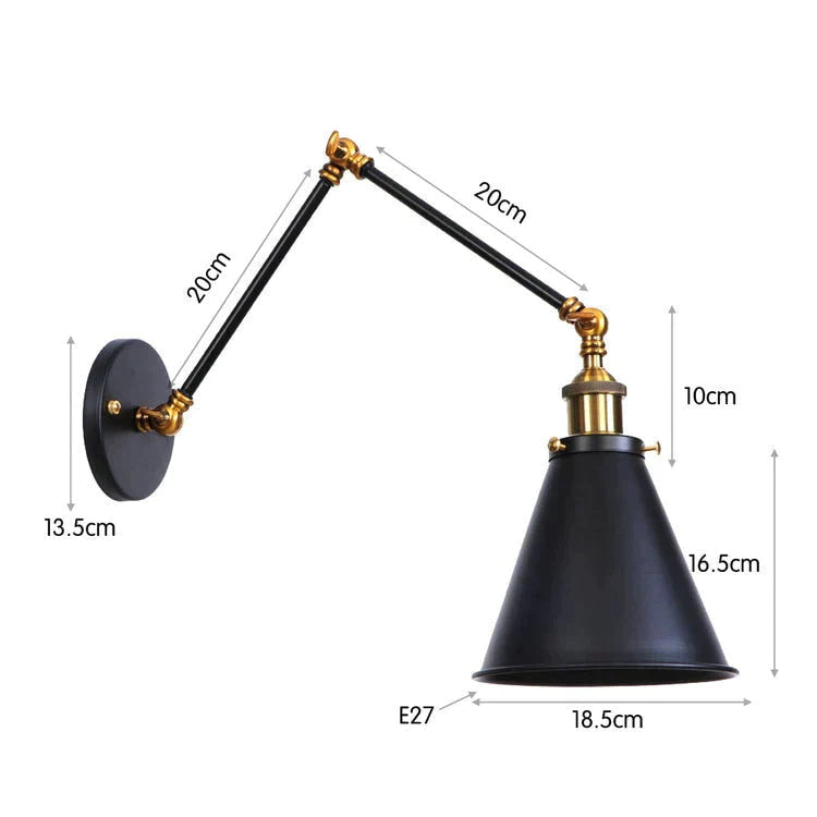 Antique Adjustable Wall Lamp Sconce Black Copper D2 / Led Bulb