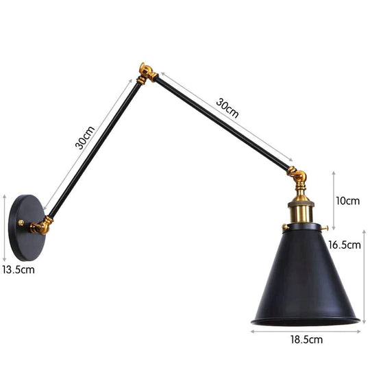 Antique Adjustable Wall Lamp Sconce Black Copper D3 / Led Bulb